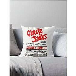 Hard-core Punk Show Flier - Circle Jerks - El Dorado Saloon 1980s Throw Pillow