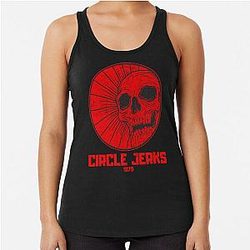 red skull circle jerks vintage vibes Racerback Tank Top