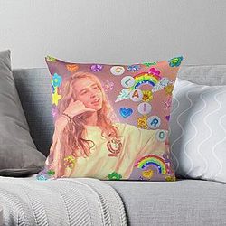 Clairo Sticker Collage Throw Pillow RB1710