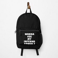 Wanna see my Inferno Tower? (Black Background) - Clash Royale Design Backpack RB2709