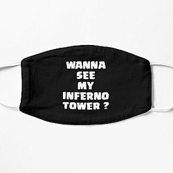 Wanna see my Inferno Tower? (Black Background) - Clash Royale Design Flat Mask RB2709