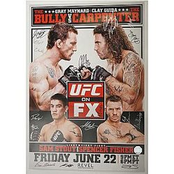 Clay Guida vs Gray Maynard +19 Signed by Card UFC on FX 4 Poster SBC Autographed UFC Event Poster