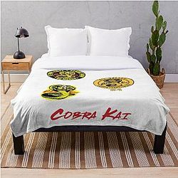 Cobra Kai Bedding Sets - Cobra Kai Sticker Pack Throw Blanket RB1006