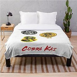 Cobra Kai Bedding Sets - Cobra Kai Sticker Pack Throw Blanket RB1006