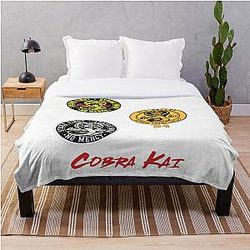 Cobra Kai Bedding Sets - Cobra Kai Sticker Pack Throw Blanket RB1006