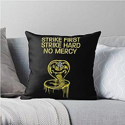 Cobra Kai Pillows - Cobra Kai Logo strike first Throw Pillow RB1006