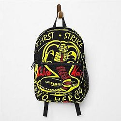 Cobra Kai Backpacks - Cobra Kai - strike first . strike hard . no mercy Backpack RB1006