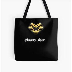 Cobra Kai Bags - Cobra Kai vintage Logo All Over Print Tote Bag RB1006