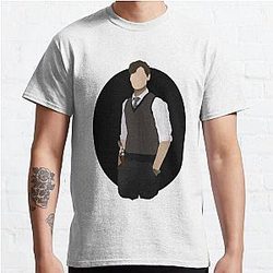 Criminal Minds T-Shirts – Spencer Reid / Matthew Gray Gubler Criminal Minds Sillouette Art With Background Classic T-Shirt RB2910