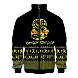 Cobra Kai Jacket - Cobra Kai Sweep The Leg Pattern Jacket