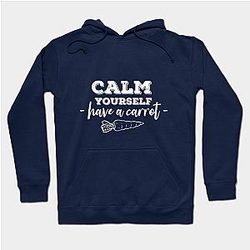 TommyInnit Hoodies – Have A Carrot Calm Yourself White Print Hoodie