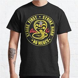 Cobra Kai T-Shirts - Cobra Kai No Mercy Classic T-Shirt RB1006