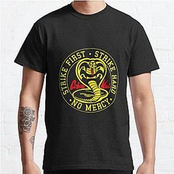 Cobra Kai T-Shirts - Cobra Kai Strike First Classic T-Shirt RB1006