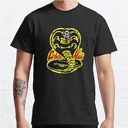 Cobra Kai T-Shirts - Cobra Kai Distressed Vintage Logo 80s Classic T-Shirt RB1006