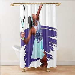Coco Gauff Playing Tennis Shower Curtain