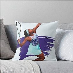 Coco Gauff Playing Throw Pillow