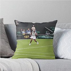 Coco Gauff at Wimbledon Round 1 2024 Throw Pillow