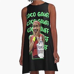 Coco Gauff Tennis Female Champion 2024 A Line Dress