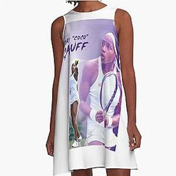 Cori Gauff Tennis Poster A-Line Dress