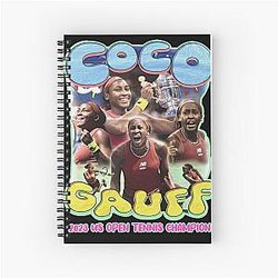 Coco Gauff 2023 US Open Tennis Champion Spiral Notebook