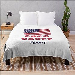 Coco Gauff Tennis Throw Blanket
