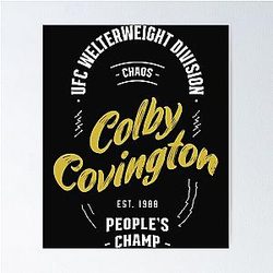 Colby Covington White Gold Vintage Typography Poster