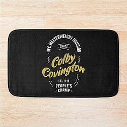 Colby Covington White Gold Vintage Typography Bath Mat