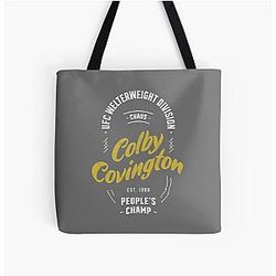 Colby Covington White Gold Vintage Typography All Over Print Tote Bag