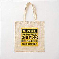 Warning May Spontaneously Talk About Colby Covington Cotton Tote Bag