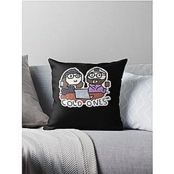 Cold Ones Doodle Throw Pillow
