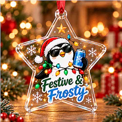 Festive and Frosty Penguin Christmas Ornament NTT1510 Cold Ones Decoration