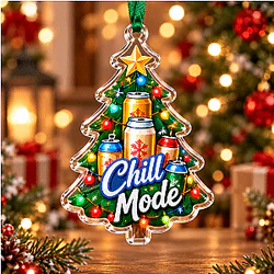Chill Mode Christmas Tree Acrylic Ornament NTT1510 Cold Ones Decoration