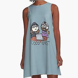 Cold Ones Doodle A-Line Dress
