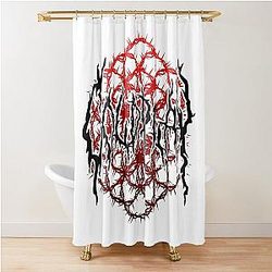 red black metal coldplay Shower Curtain