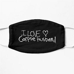Corpse Husband Face Masks - I love Corpse Husband  Flat Mask RB2605