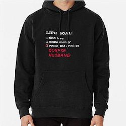 Corpse Husband Hoodies - Life goal - Corpse Husband Pullover Hoodie RB2112