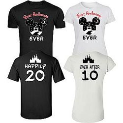 Best Anniversary ever Celebrating Anniversary at Disney with custom couples matching valentine family matching tshirt