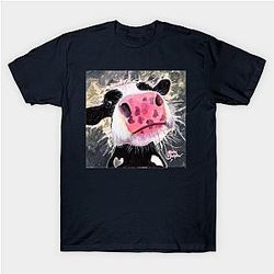 Cow Print T-Shirts - NoSeY CoW ' BeTTY BLueBeRRY ' BY SHiRLeY MacARTHuR T-Shirt TP0212