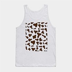Cow Print Tank Tops - Chocolate Brown Cow Print Tank Top TP0212