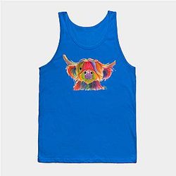 Cow Print Tank Tops - SCoTTiSH HiGHLaND CoW ' PeNeLoPe PLuM ' Tank Top TP0212