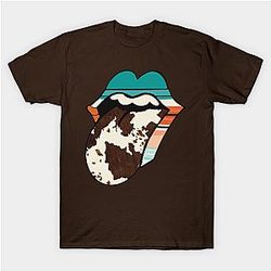 Cow Print T-Shirts - Tongue cow hide design T-Shirt TP0212