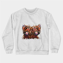 Cow Print Sweatshirts - SCoTTiSH HiGHLaND CoW ' THe LoVeLieS ' Sweatshirt TP0212