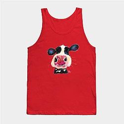 Cow Print Tank Tops - NoSeY CoW ' BuBBLeS ' by SHiRLeY MacARTHuR Tank Top TP0212