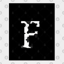 Cow Print Posters - cow letter F Poster TP0212