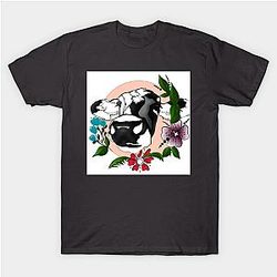 Cow Print T-Shirts - Cow illustration T-Shirt TP0212