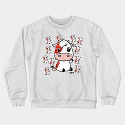 Cow Print Sweatshirts - Strawberry the Cow by Big Chief Sweatshirt TP0212