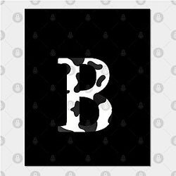 Cow Print Posters - Cow print B Letter Poster TP0212