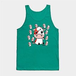 Cow Print Tank Tops - Strawberry the Cow by Big Chief Tank Top TP0212