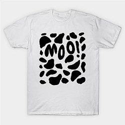 Cow Print T-Shirts - Cow Print Halloween M O O ! T-Shirt TP0212