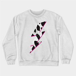 Cow Print Sweatshirts - Cow Print Lightning Bolt Animal Print Sweatshirt TP0212